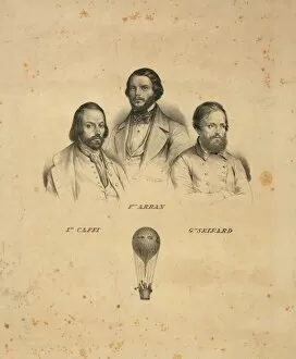 Arban Gallery: Portraits of three balloonists Ippolito Caffi, Francesco Arb
