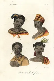 Portraits of Xhosa people in headdresses