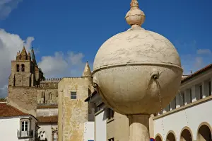 Evora Prints: Portugal. Evora. Renaissance fountain (1556) in Largo das P