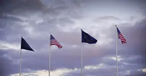 PORTUGAL. Lisbon. European flags flies next to