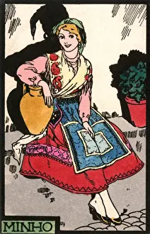 Tabard Prints: Portugal - Pretty girl from Minho Region