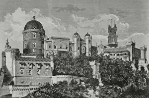 Bernardo Prints: Portugal, Sintra. Exterior view of Pena Palace