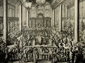 Amsterdam Prints: Portuguese Synagogue in Amsterdam. Scene cult initiation, 16