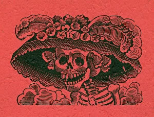 Images Dated 9th August 2017: Posada, Calavera of the Female Dandy, Mexico