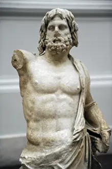 Poseidon Prints: Poseidon from the Pergamon Altar terrasse. 160 B. C. Marble