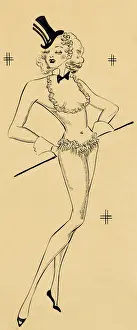 Dressmaking Prints: Positive Black Cane Girl - Murrays Cabaret Club Costume