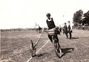 Lacrosse Prints: Possibly bicycle egg and spoon with lacrosse sticks