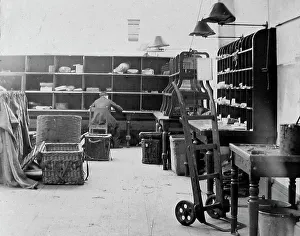Sorting Prints: Post Office Parcel Sorting Room Victorian period