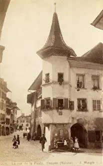 Thun Prints: Post Office Street - Thun, canton of Bern in Switzerland