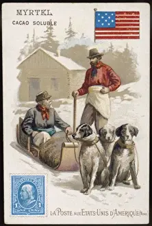 Sleighs Prints: Us Postal Dog Sleigh