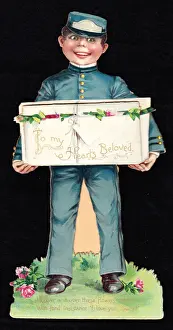 Beloved Prints: Postboy on a cutout romantic card