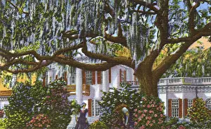 Postcard booklet, mansion in Dixieland, USA