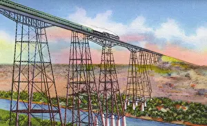Booklet Prints: Postcard booklet, Pecos River High Bridge, Texas, USA