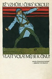 Postcard, Czechoslovak Recruiting Office, WW1