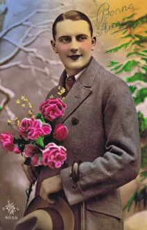 Mens Gallery: Postcard of effete French man, 1920s