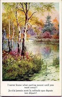 Sentimental Prints: Postcard, Peaceful rural scene Date: early 20th century