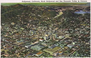 Angeles Gallery: Postcard showing an aerial view of Hollywood
