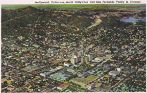Angeles Gallery: Postcard showing an aerial view of Hollywood