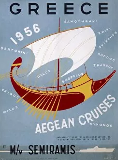 Sail Collection: Poster advertising Aegean cruises