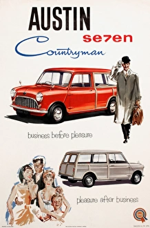 Images Dated 26th November 2012: Poster advertising Austin Seven Countryman car