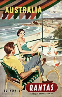 Vacation Collection: Poster advertising Australia via Qantas Airlines