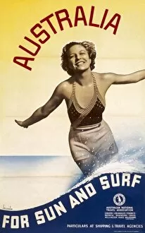 Australian Collection: Poster advertising Australia for sun and surf