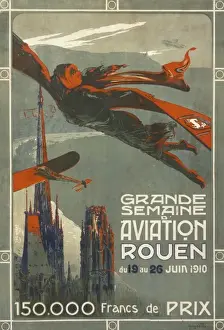 Marianne Prints: Poster advertising aviation week at Rouen, 1910