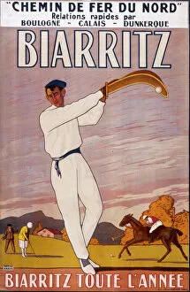 Travel Posters Collection: Poster advertising Biarritz