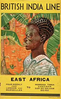 Exotic Prints: Poster advertising the British India Line to East Africa