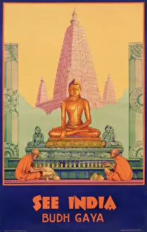 Pilgrimage Gallery: Poster advertising Budh Gaya, India