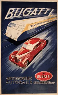 Images Dated 17th December 2012: Poster advertising Bugatti