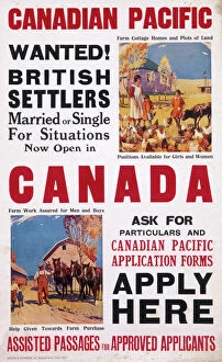 Emigration Collection: Poster advertising Canada to British settlers