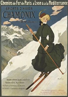 Poster advertising Chamonix and Mont Blanc
