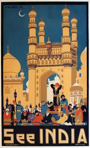 Images Dated 26th May 2015: Poster advertising the Charminar, Hyderabad, India