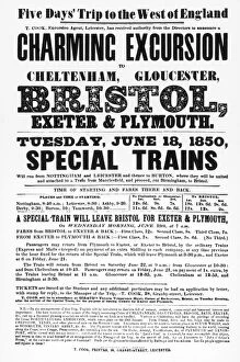 Bristol Collection: Poster advertising a Cooks Tours railway excursion