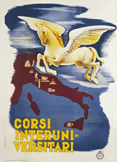 Courses Prints: Poster advertising courses in Italy
