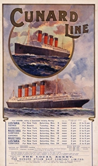 Poster advertising the Cunard Line