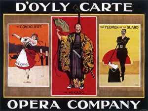 Poster advertising the D Oyly Carte Opera Company