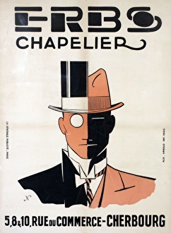 Images Dated 14th May 2015: Poster advertising ERBOS hat makers of Cherbourg, France