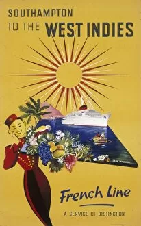 Sunshine Collection: Poster advertising French Line to the West Indies