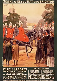 Railways Prints: Poster advertising French railways to London