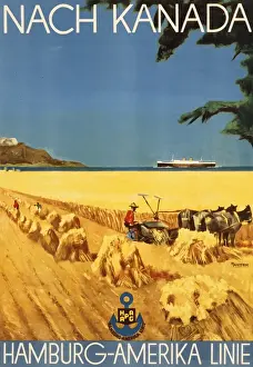 Amerika Prints: Poster advertising the Hamburg America Line