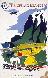Horses Gallery: Poster advertising Iceland Airways