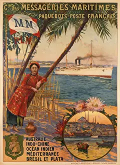 Poster advertising Messageries Maritimes