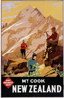 Travel Posters Collection: Poster advertising Mount Cook, New Zealand