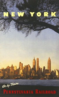 Us A Gallery: Poster advertising New York by rail