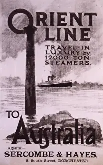 Poster advertising Orient Line to Australia