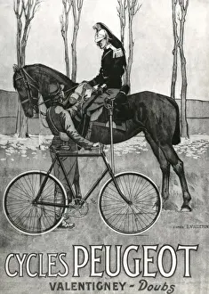 Handing Prints: Poster advertising Peugeot cycles