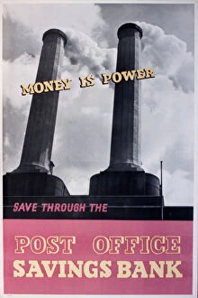 Chimneys Collection: Poster advertising Post Office Savings Bank