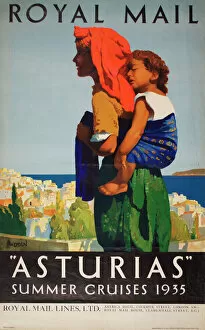 Images Dated 22nd June 2011: Poster advertising Royal Mail Asturias Summer Cruises